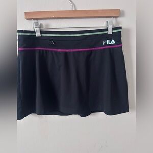 Fila Black and Pink Mini Skater Skirt